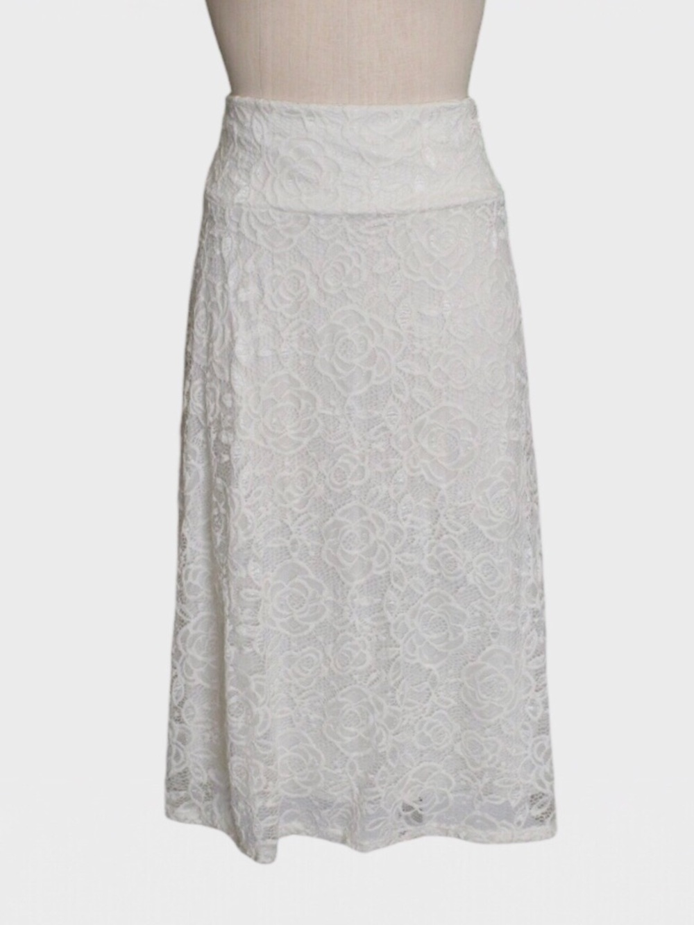 Elizabeth & Nicole Lace A-Line Midi Skirt